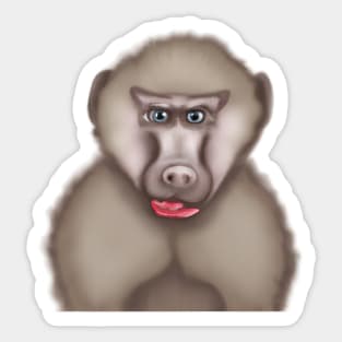 Cute Baboon Drawing Sticker